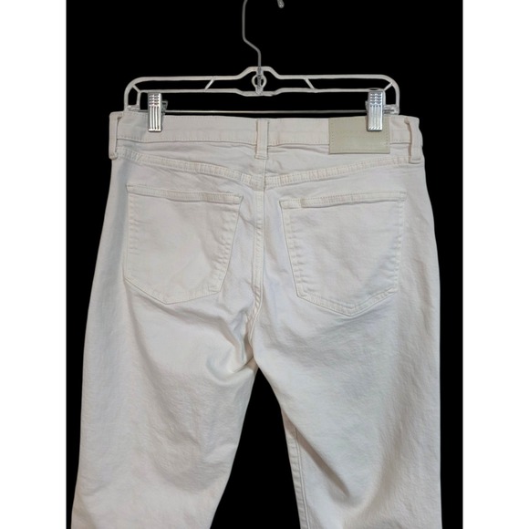 Lucky Brand Size 8/31 Solid White Denim Ava Mid-Rise Skinny Jeans 26" Inseam - Picture 5 of 11